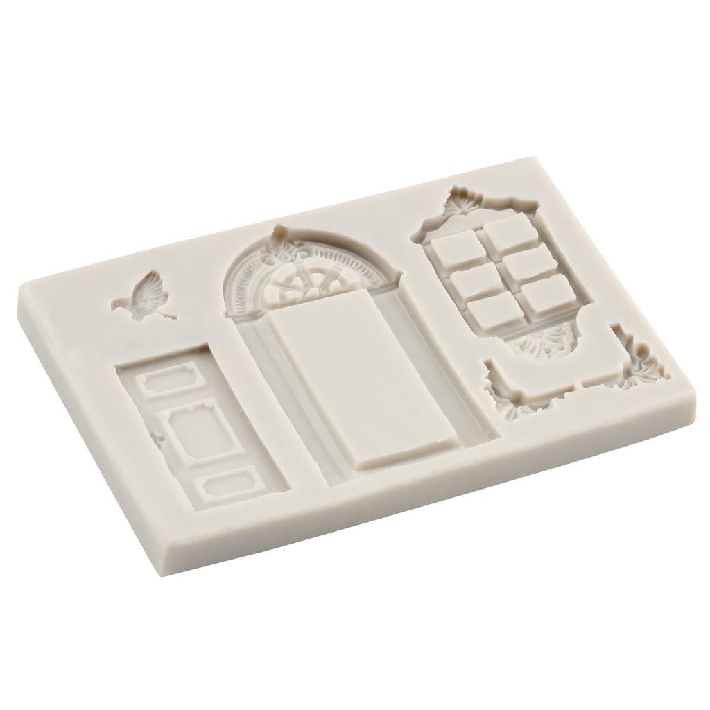 Окно, дверная рама, граница, силиконовая форма, птицы, форма для помадки, конфеты, шоколад, мастика, формы для выпечки, кекс, топпер, инструменты для украшения свадебного торта