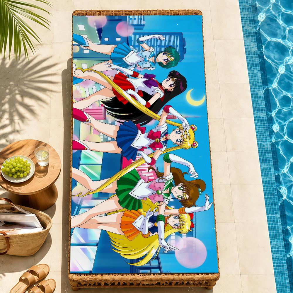 anime cartoon cute S-SailorS M-Moon FK Towel Pool soft Beach Towels Trip swim bath Towel Gym Spa home room Decor Holiday Gift