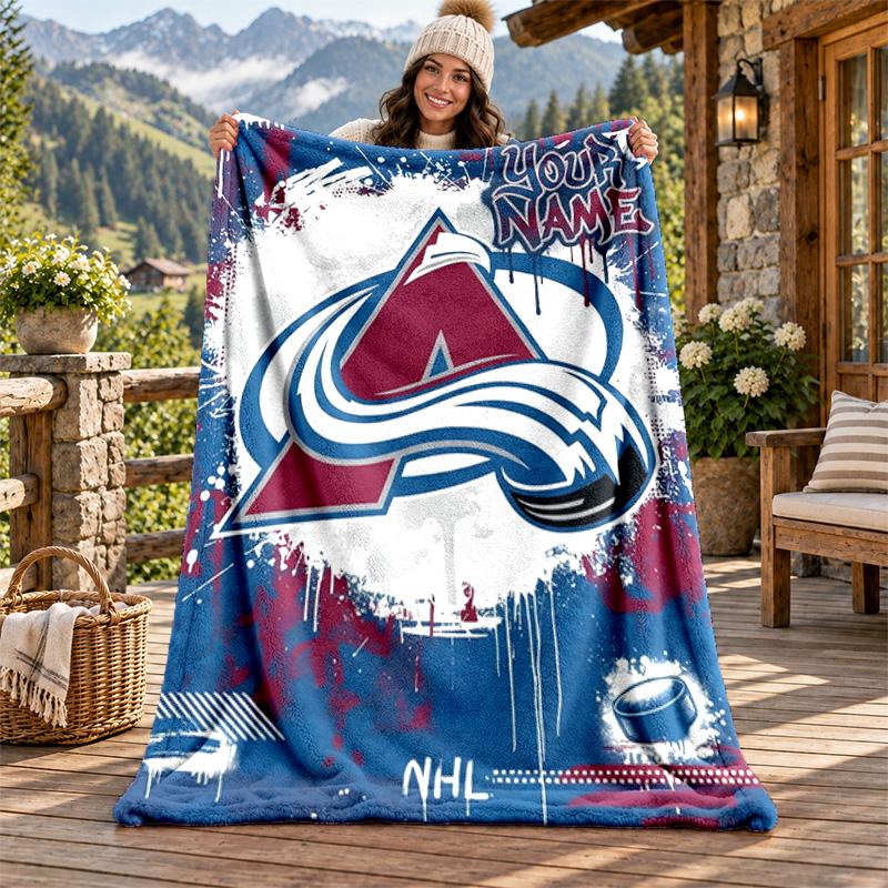 Фланелевое одеяло Colorado Avalanche с индивидуальным именем, персонализированное, мягкое, теплое, плюшевое покрывало, индивидуальный подарок для семьи и друзей