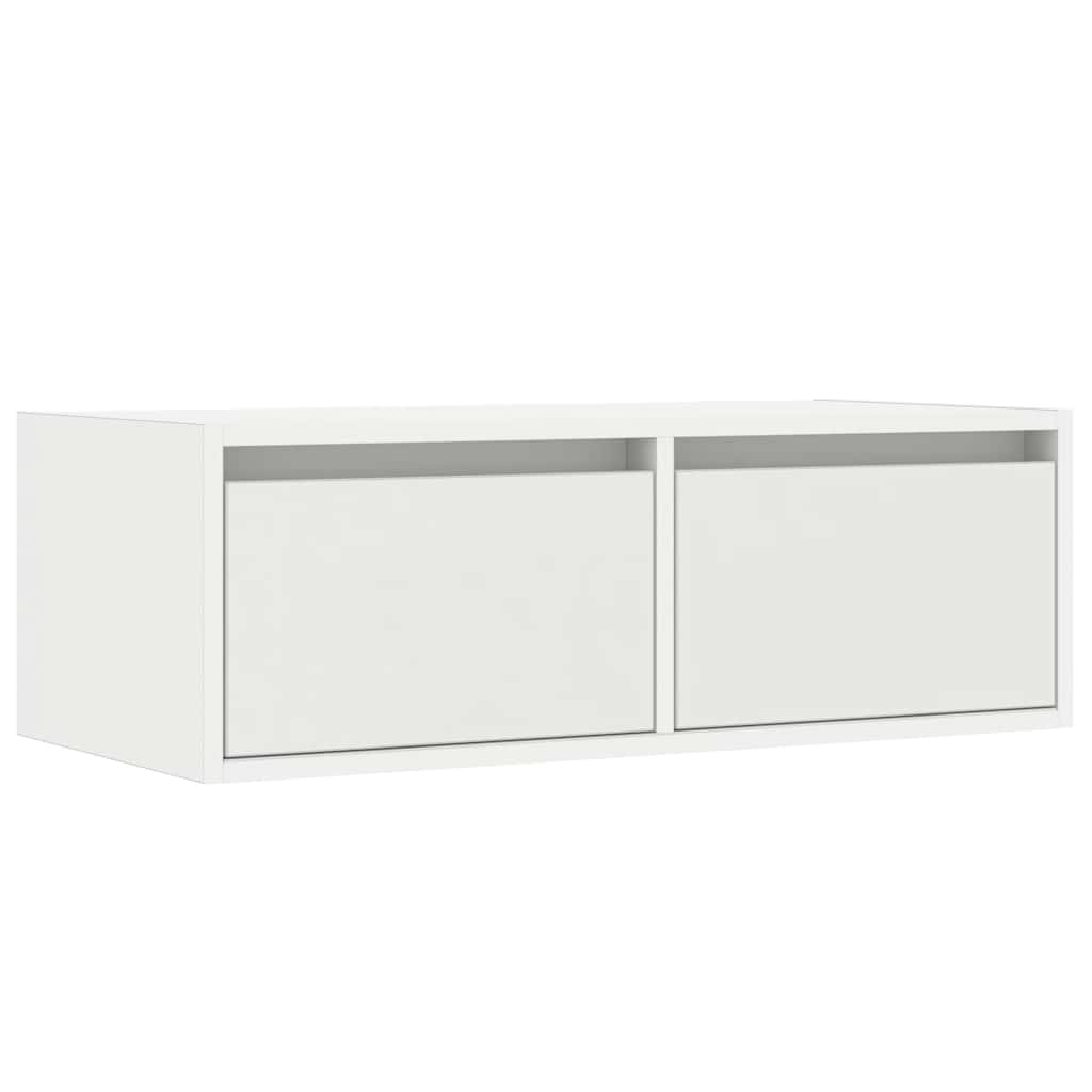 TV Cabinet with LED Lights White 75 x 35.5 x 25 cm