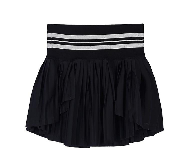 Uno pleated midi skirt for women in summer, woven with elastic waistband, versatile A-line short skirt