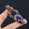 Sage Amethyst Gemstone Pure Copper Wire Wrapped Handmade Pendant Jewelry