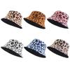 Double-Sided Bucket Hat Leopard Patterned Sun Cap Beach Sun Protect Hat  Outdoor Travel