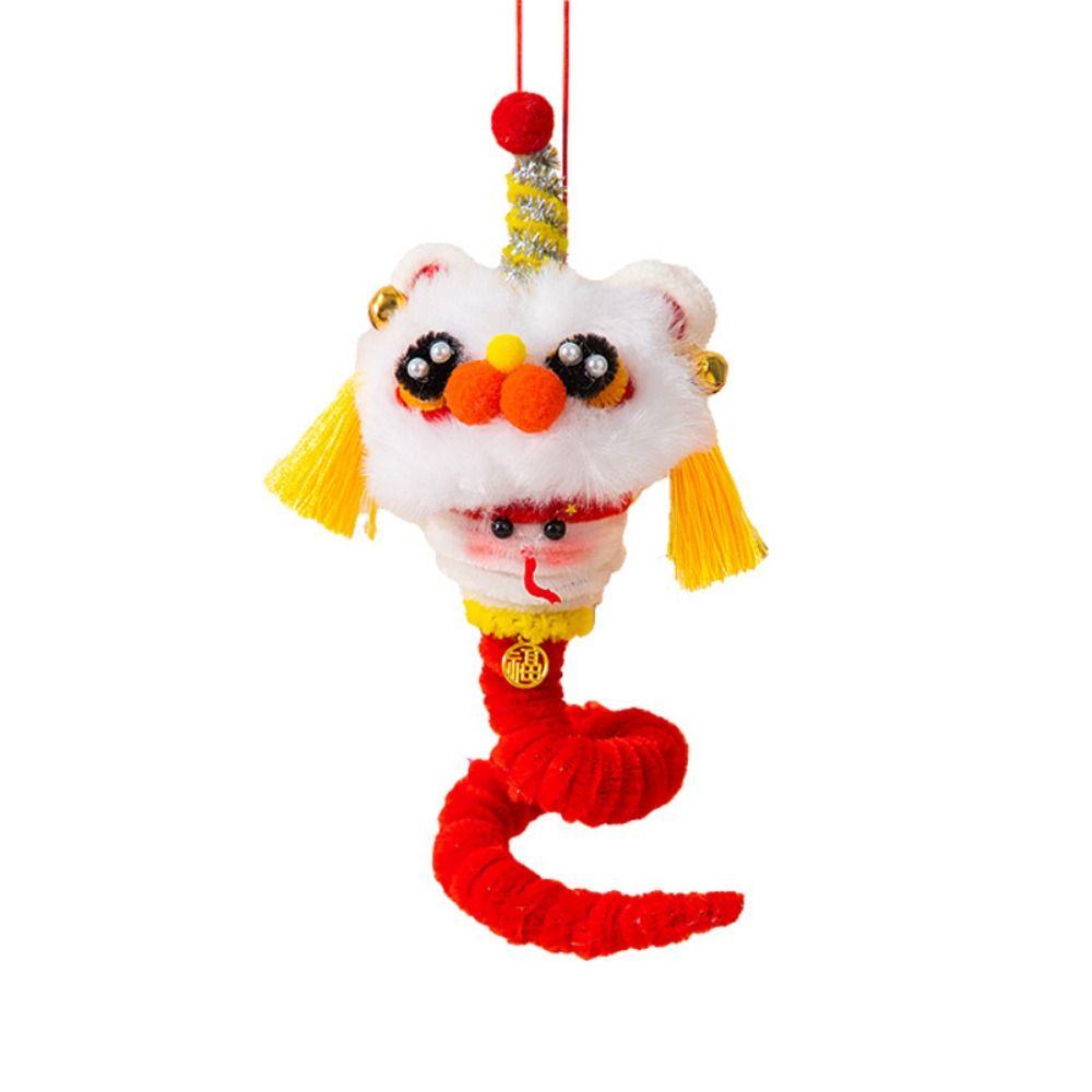 Iron Wire Strip Stick Handmade Plush New Year Craft Lunar Snake Year Ornament  Festival Decor