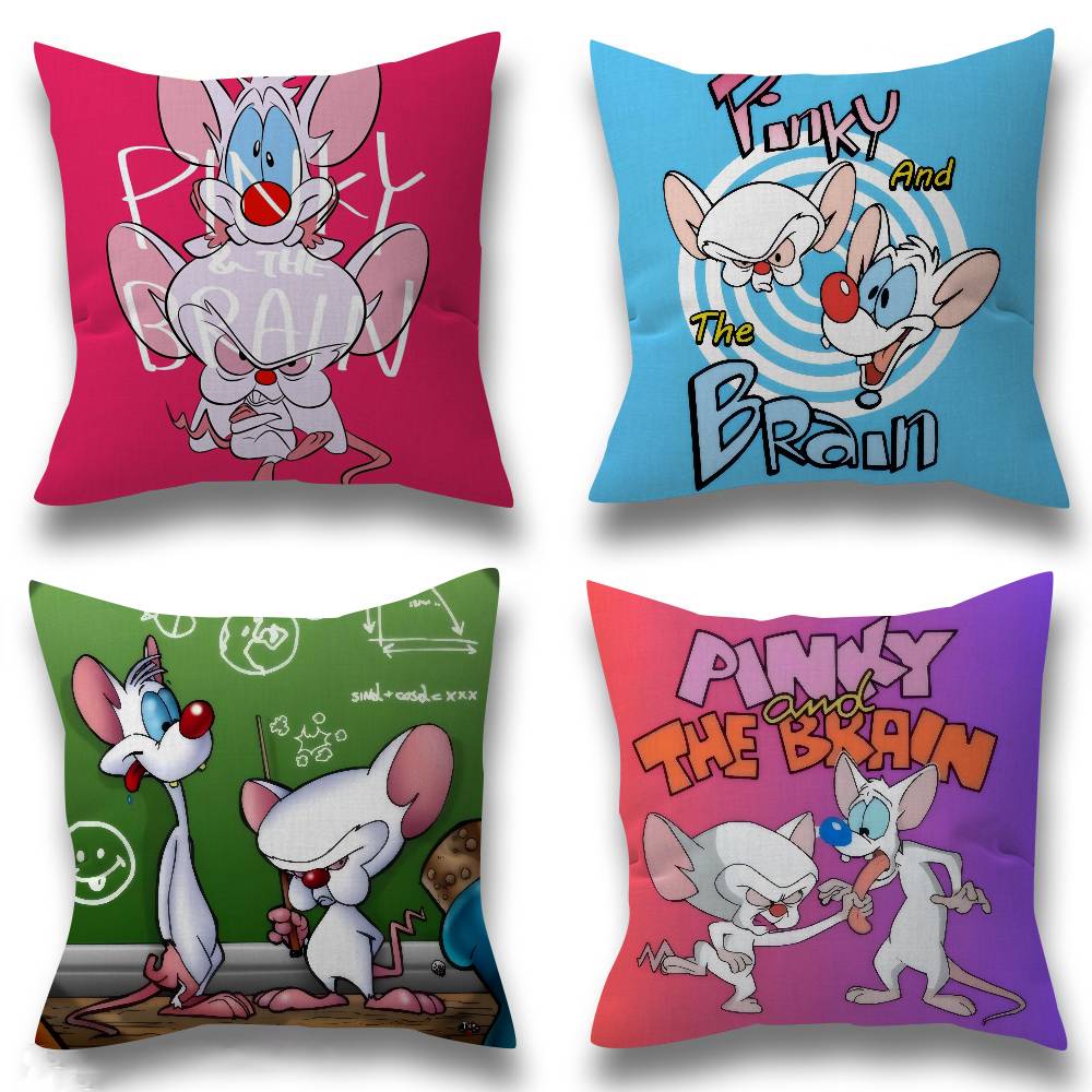 Cartoon Pinky and the Brain Office Cushion Pillowcase Car Cushion Cover45X45CM Lumbar Pillowcase Sofa Pillowcover