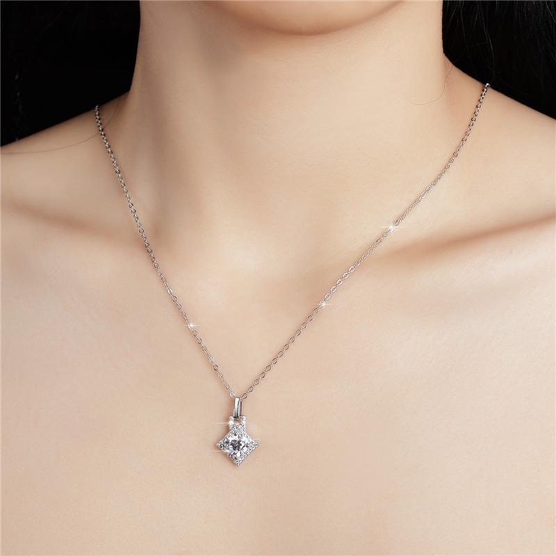 Серебряный кулон S925, ожерелье из муассанита 1 карат, модное роскошное свадебное ювелирное изделие, женское ожерелье, изысканный подарок