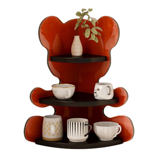Угловая полка-подставка для чашек 3-ярусный деревянный кухонный органайзер для кружек, кофейных чашек, экономящая место настольная стойка для хранения для столешницы