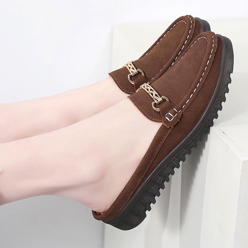 Женские тапочки на плоской подошве, мокасины для вождения, повседневные летние прогулочные туфли в стиле минимализма для мам, большой размер