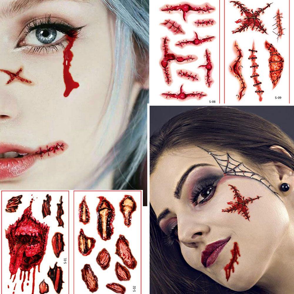 Temporary Bloody Wound Tattoos Scars Tattoos Wound Scratches Stickers Halloween Tattoo Stickers