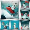 Snowman Igloo Series Pattern Pillowcase Square Pillowcase Home Office Decoration Pillowcase