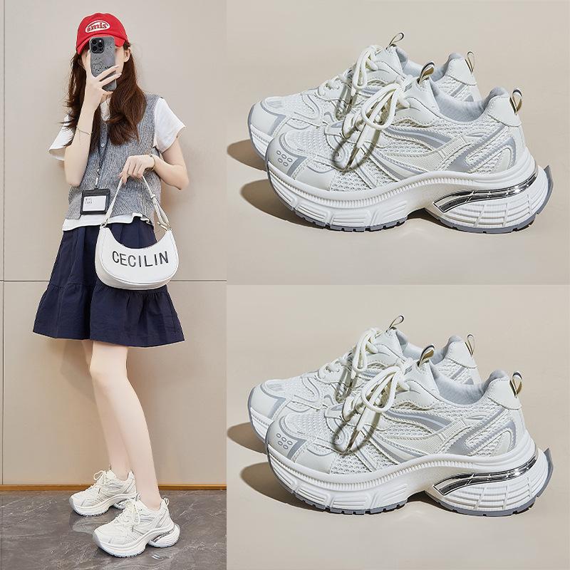 Новые женские туфли для папы, летние студенческие спортивные туфли для бега и отдыха, сетка для улучшения воздухопроницаемости