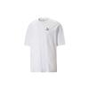 Logo Print Solid Color Crew Neck Short Sleeve T-Shirt Men Tops White 538070-02