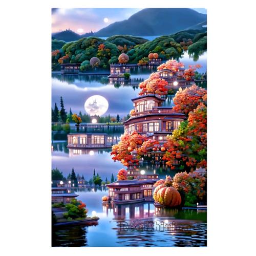 Diamond Painting Romantic Pink Flower House Castle Scenery Diamond Mosaic Embroidery Rhinestone DIY Princess Bedroom Decor S403