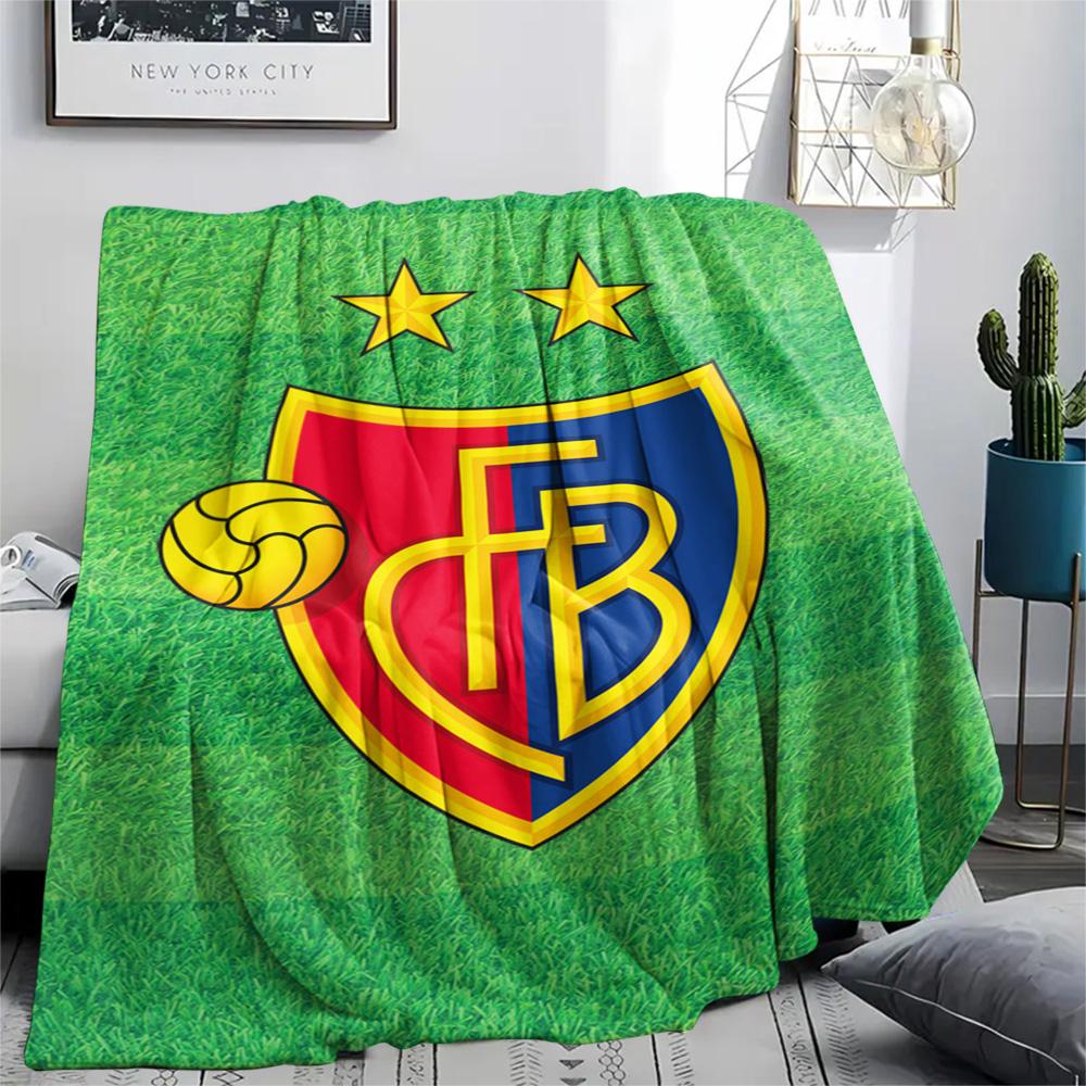 1Pc FC Basel Print Flannel Blanket High Quality Warm Comfortable Cover for All Seasons Perfect for Gifts Home Decor