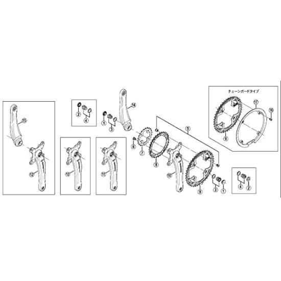 SHIMANO Ремонтные детали ступицы вала в сборе длина вала 200 ммRH-IM10Y34T98012