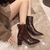 Модные дизайнерские ботильоны на высоком каблуке, женские модные короткие ботинки с боковыми молниями, осенне-зимние женские элегантные современные ботильоны