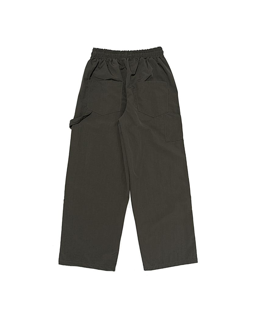 OTHERFITS Широкие нейлоновые брюки с боковой лямкой (хаки)