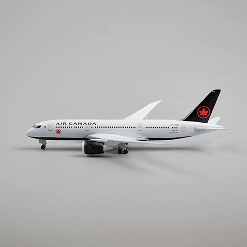 20 см Металлический Масштабный Самолет Авиакомпания Air Canada B787 Модель Самолета Игрушка Литой Металлический Самолет Конструктор С Колесами Коллекция
