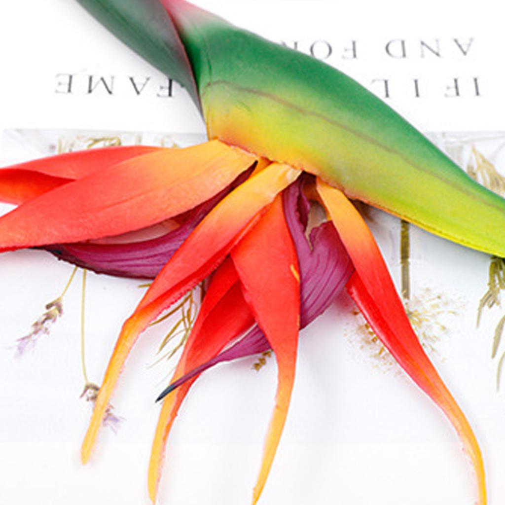 Искусственные цветы Стрелиция Регина Постоянные Реалистичные Декоративные Искусственные Растения Райский Цветок для Дома Закат Красный