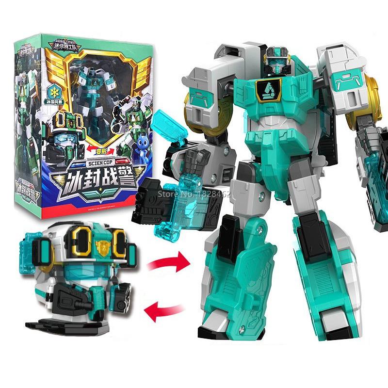 Мини Форс Самый Сильный Полицейский Трансформирующийся Робот Игрушка Фигурки МиниФорс Икс Трансформирующийся Робот Патрульный Полицейский игрушка для Подарка Ребенку