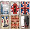Лондон Винтаж Металлический Плакат Металлическая Винтажная Британская Кофейня Бар Дом Гостиная Декоративный Декор Стены Металлическая Жестяная Вывеска