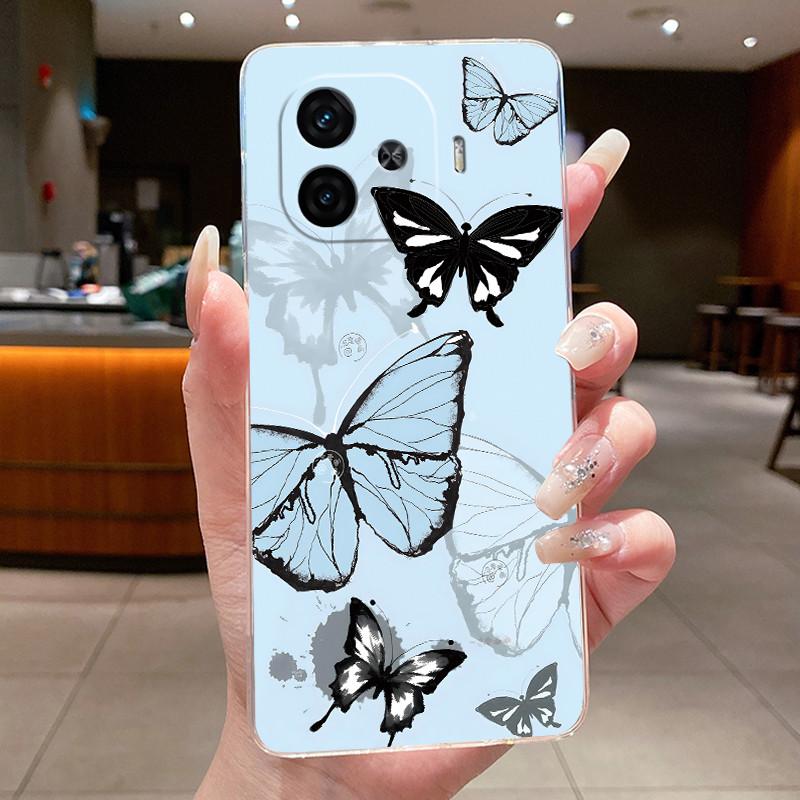 Case For Vivo IQOO Z9 Turbo Turbo+ Neo 10R Capa Flower Butterfly Protective Shell For Vivo Y200 GT Soft Silicone TPU Phone Cover