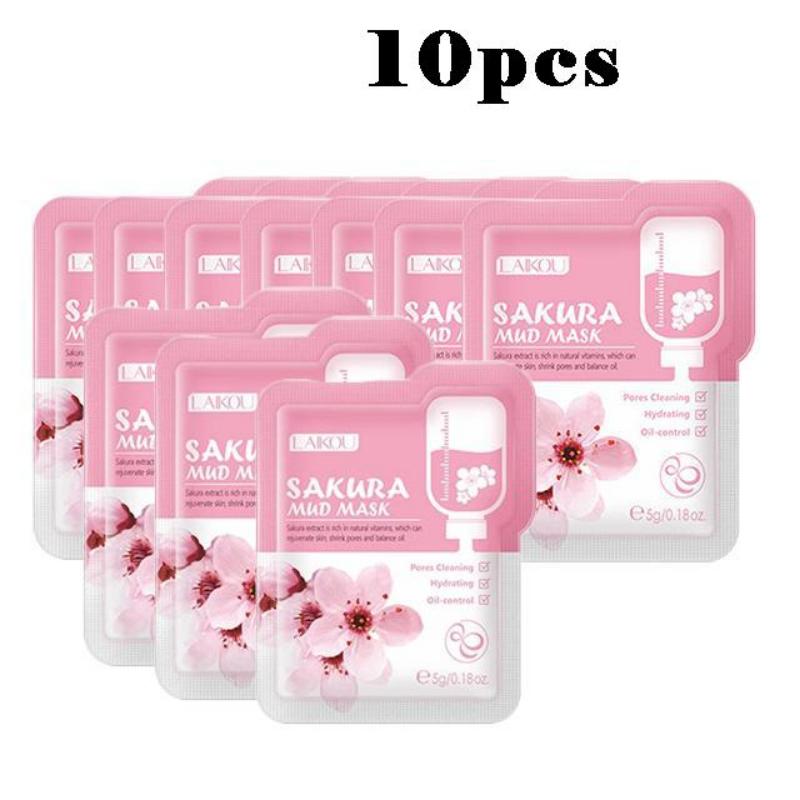 LAIKOU Sakura Mask Грязевая освежающая глубокая очищающая отбеливающая маска для сужения пор Средства по уходу за кожей лица