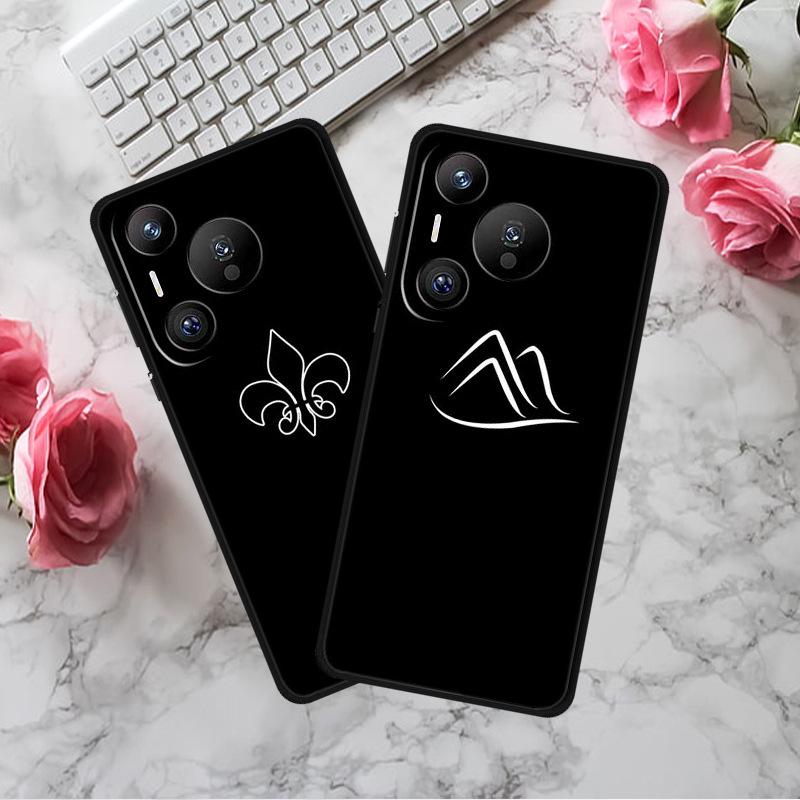 Совместимо с Huawei Pura 70 Pro: Черный мягкий ТПУ чехол для телефона с простыми линиями