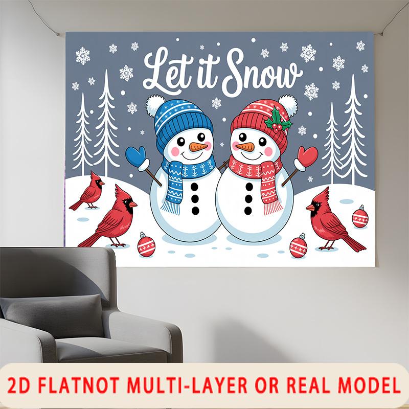 Party Backdrop Christmas Flat Winter Snowman Snowflake Showers Birthdays Weddings Table Photo Booth Decor Front Door Decor