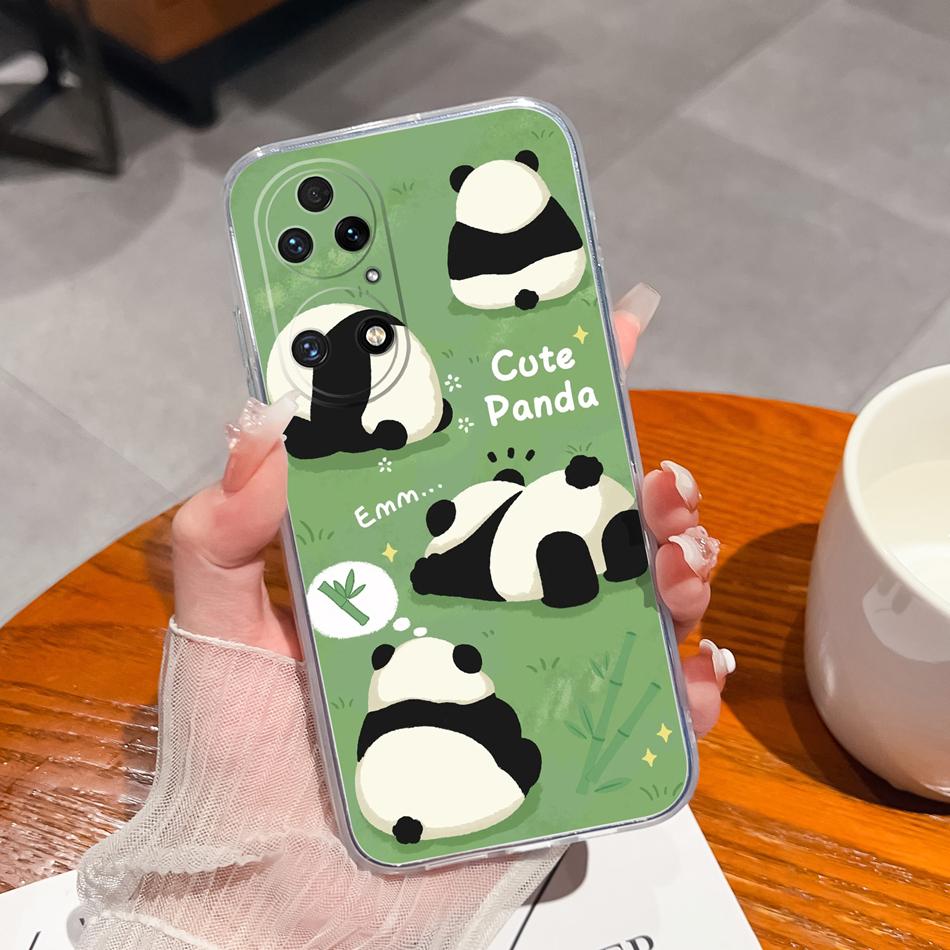 For Huawei P50 Pro P50E Phone Case Lucky Flowers Patterns Transparent Protective Funda For Huawei P 50 Soft TPU Silicone Bumper