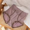 Lady Underpants Lace High Waist Solid Color Thin Tummy Control Elastic Panties Seamless Good Breathability Daily Sport Briefs