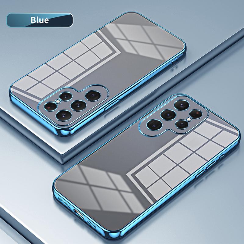 Гальванический прозрачный чехол для телефона Samsung Galaxy S24 Ultra S23 S22 S21 FE Plus A15 A25 A35 A55 A14 A24 A34 A54 A13 A53 A73 A52 A12 M32 M12 задняя крышка