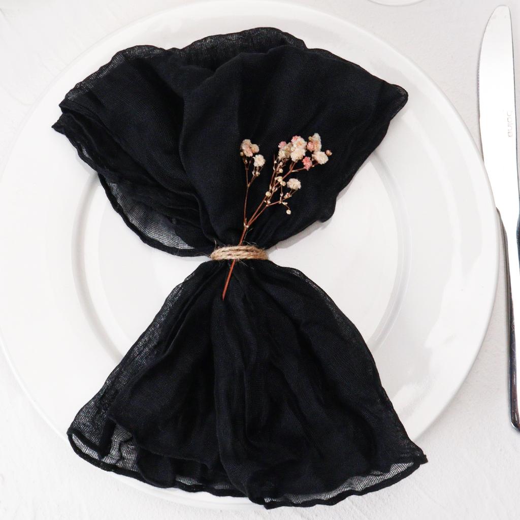 12 шт., салфетки из марли ручной работы - украшение стола в деревенском стиле для вечеринок, свадеб и семейных ужинов