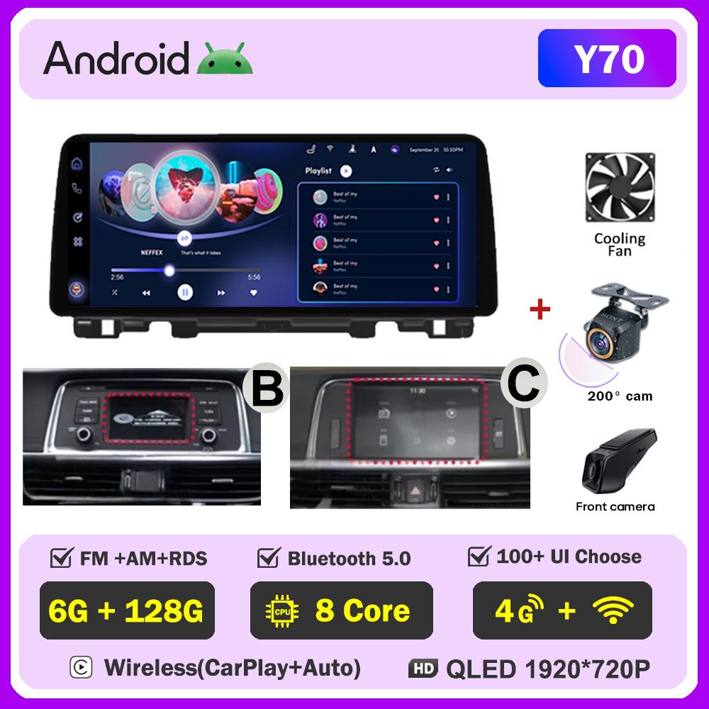 12,3-дюймовый автомобильный мультимедийный радиоприемник для KIA K5 Optima 2015-2019 Видео Аудиоплеер Стерео Навигация Авторадио Carplay Нет 2 Din DVD