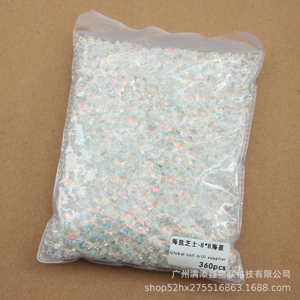 Целая упаковка из 360 кристаллов с острым дном в виде морской соли и сыра, бриллиантов, толстых квадратных, с кривым сердцем, украшений для дизайна ногтей