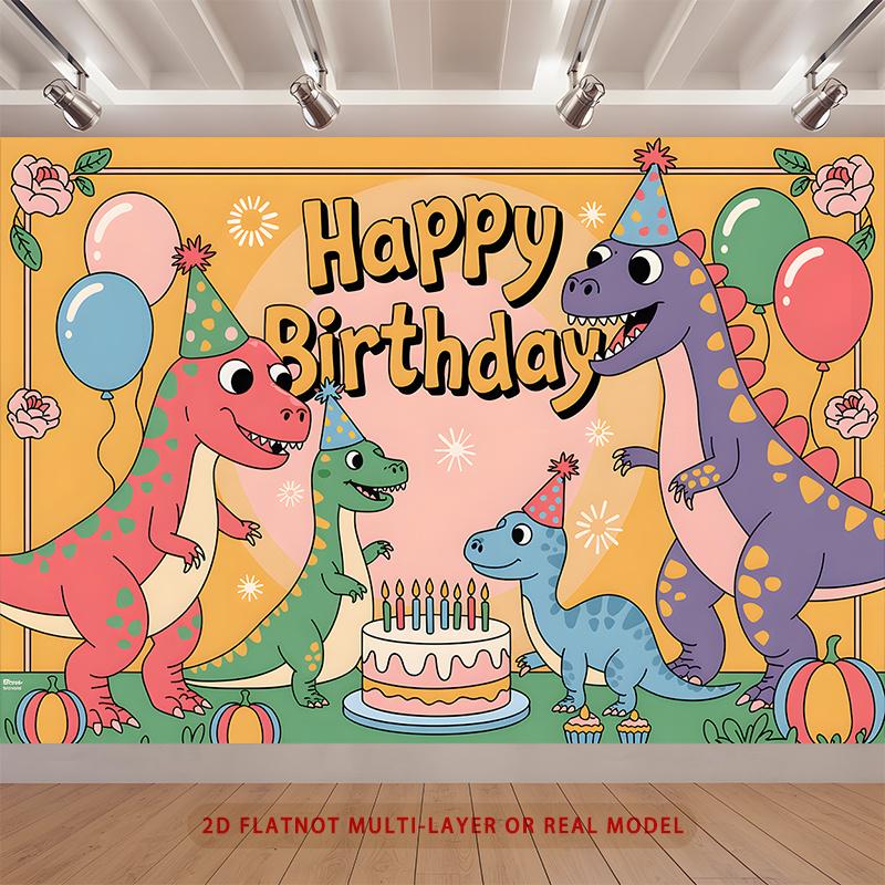 Party Backdrop Birthday Wedding Dinosaur Photo Booth Background Front Door Decor