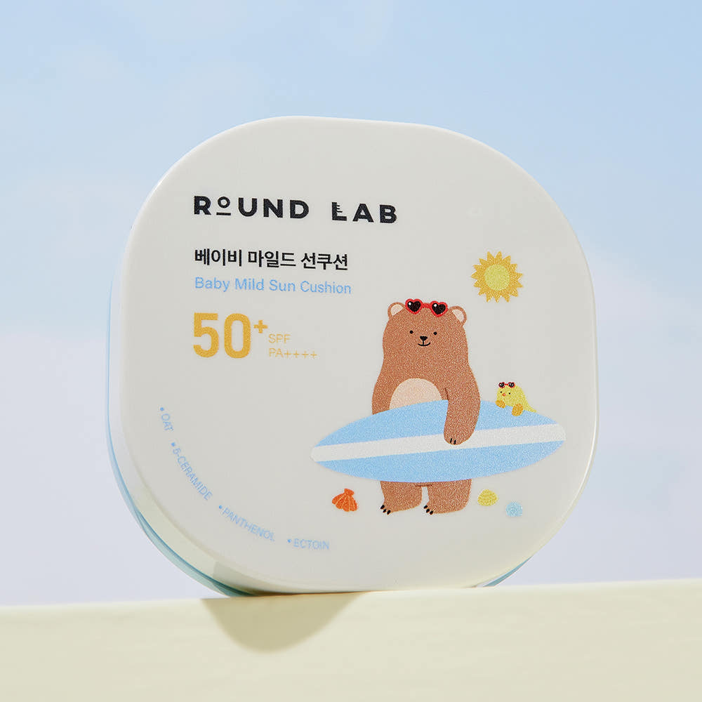 ROUND LAB Нежный солнцезащитный кушон для детей 16 г SPF50+ PA++++ Мягкая УФ-защита в формате кушона