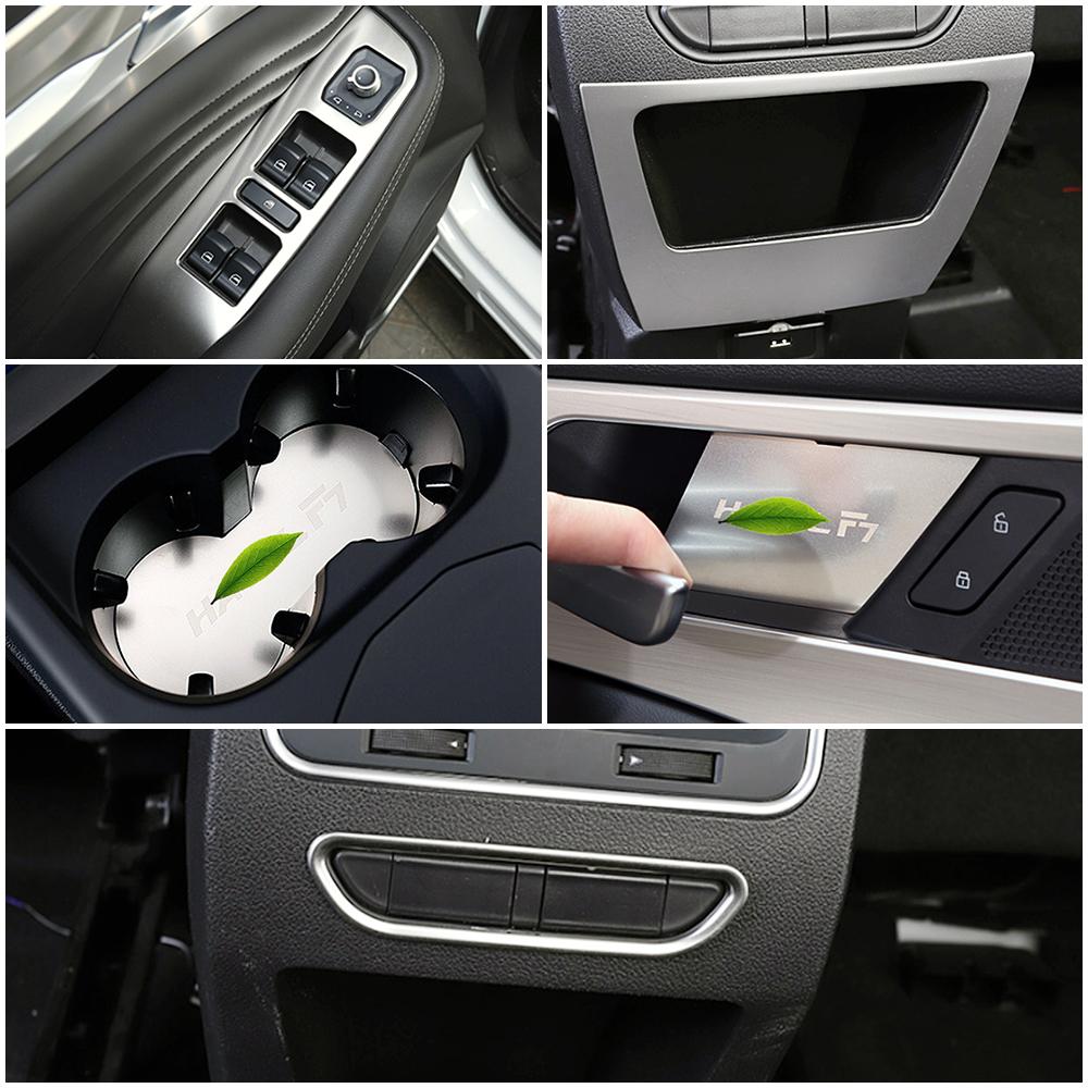 Для Haval F7 F7X 2018-стайлинг автомобиля, аксессуары для интерьера, украшение на центральной консоли, рамка, накладка, матовое серебро