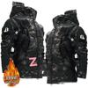 Unisex Outdoor Camouflage Waterproof Windbreaker: Warm, Fleece-Lined, Multi-Pocket Softshell Jacket for Fall and Winter