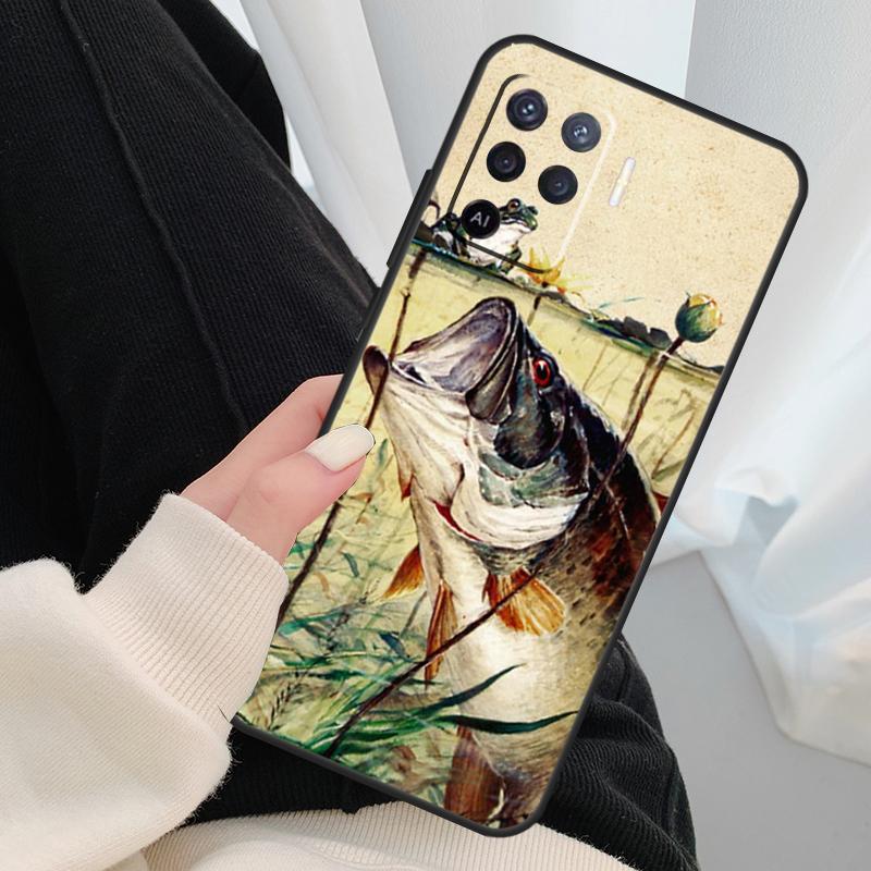Bass Fishing Baits Lures Hook Case For Oppo A17 A57 A77 A40 A78 A54 A74 A94 A76 A16 A96 A18 A60 A80 A38 A58 A98 A15 A5 Pro