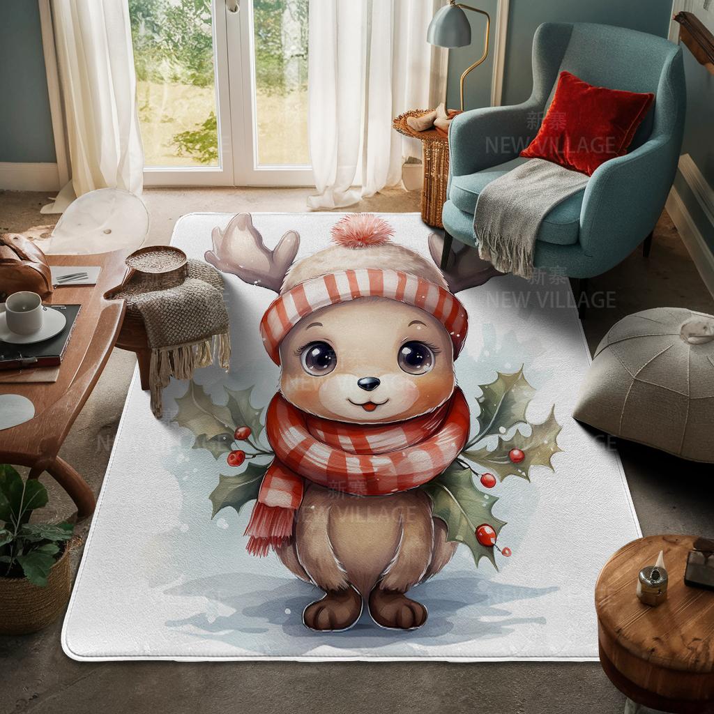 Ковер у входа в дом Домашний коврик у двери Гостиная Ванная Комната Ноги ванная комната Нескользящие коврики с водопоглощением для ванной Счастливого Рождества зима
