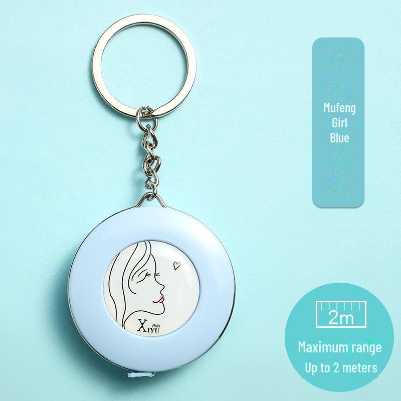 Мини-портативная рулетка 2 м - мягкая, телескопическая, самоблокирующаяся линейка с брелоком