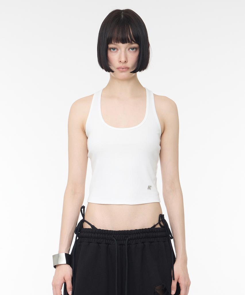 ROCKCAKE Базовый топ без рукавов с seam line - Цвет: Слоновая кость