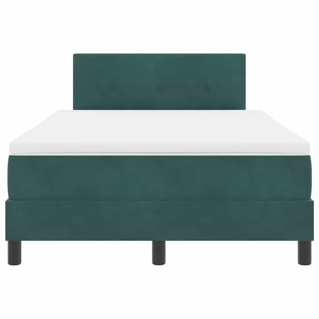 Box Spring Bed with Mattress Dark Green 120 x 190 cm Velvet