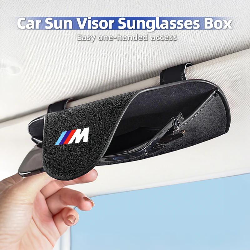 2025 Горячий Автомобильный Держатель для Очков на Козырек Зажим Кейс для Хранения Солнцезащитных Очков Аксессуары Для BMW 1 3 5 Серии X1 X4 X5 X7 G20 G38 F20 F39 F48