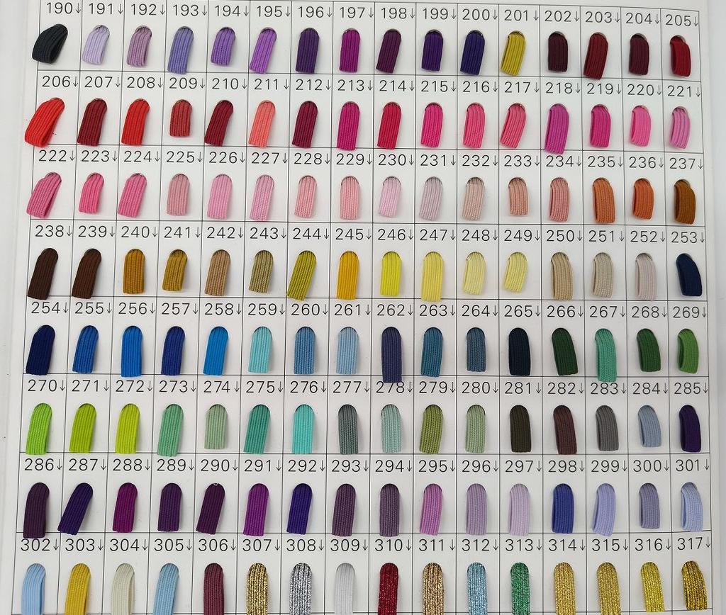 Эластичная плоская резинка - 300 цветов, заказ 1 рулон