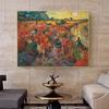 Van Gogh Famous Painting Red Vineyards In Arles Oil Canvas Painting Posters Prints Wall Art Picture for Living Room Decor No Frame