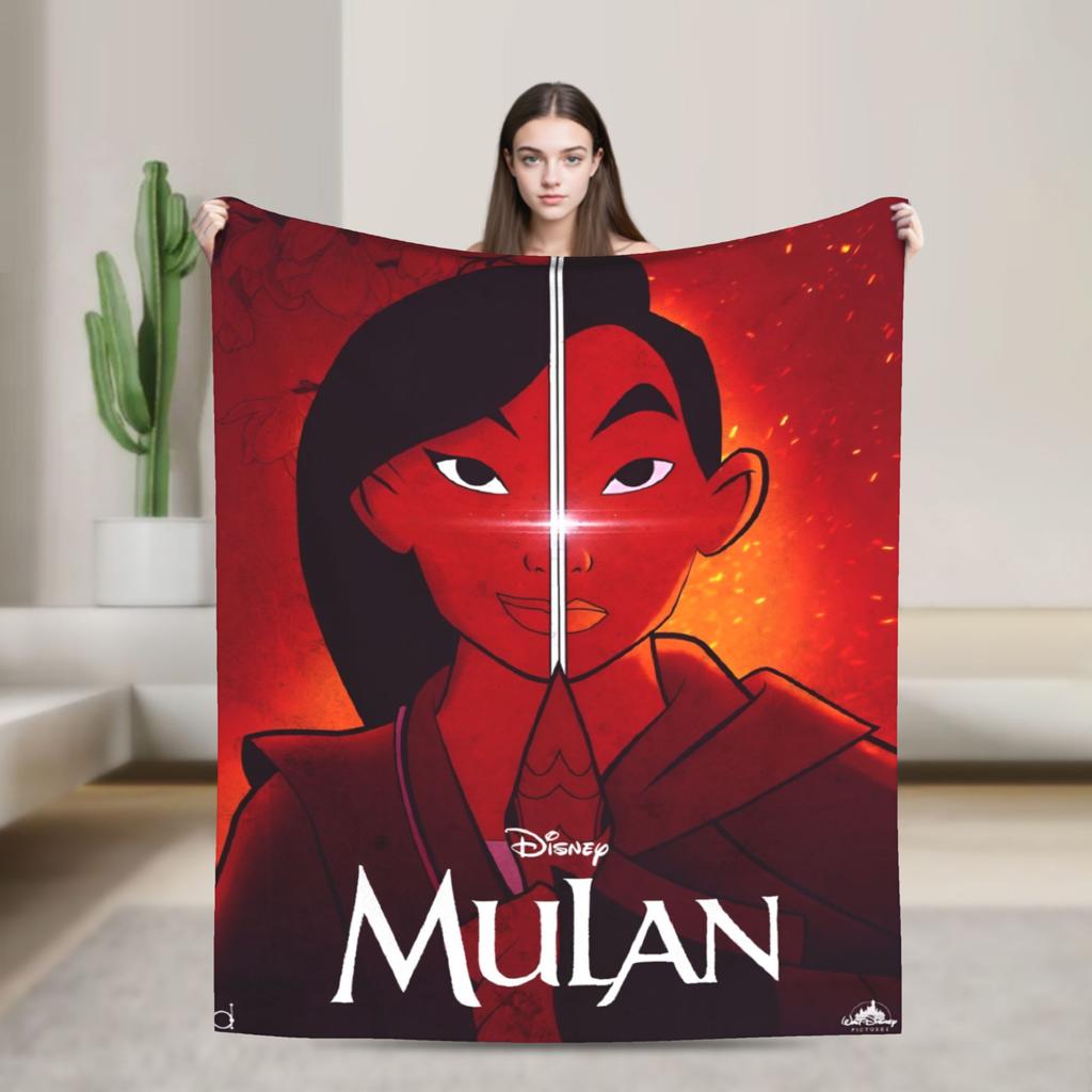 Mulan Cartoon Blankets Airplane Travel Flannel Throw Blanket For Outdoor Soft Warm Custom Quality Bedspread Birthday Gift