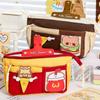 Мультяшный медведь ретро бургер цветной блок пенал многофункциональный милый высокая красота большая вместимость пенал