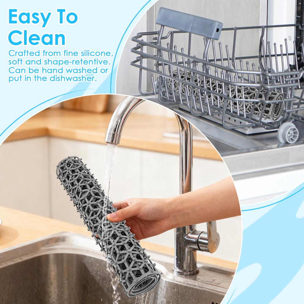 Силиконовый коврик для раковины с термостойким и противоскользящим полым дизайном, практичный кухонный многофункциональный защитный коврик для столешницы